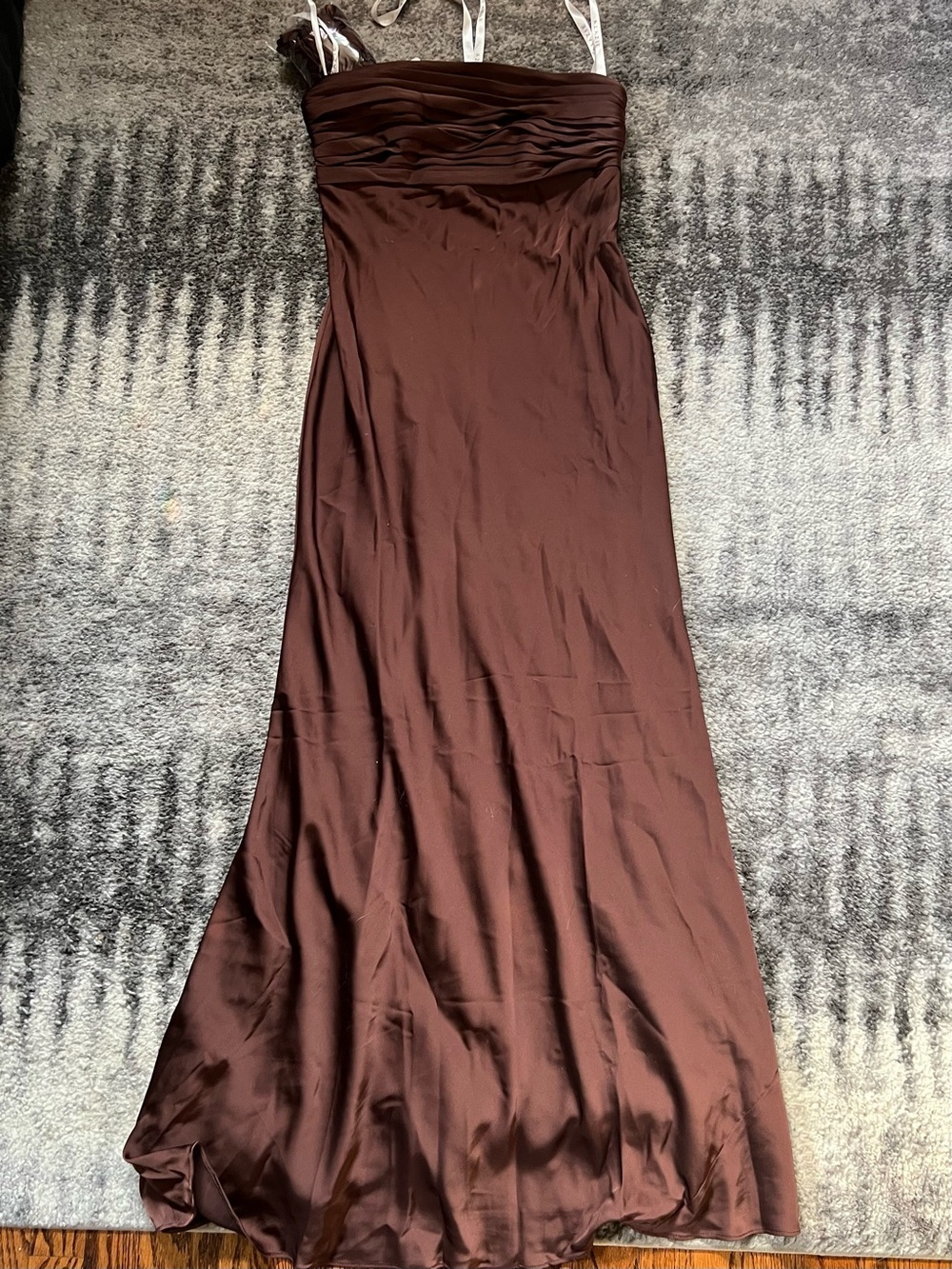 Strapless Brown bridesmaid dress